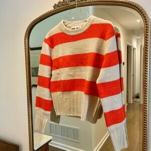 English Factory Orange and Cream Crew Neck Sweater
